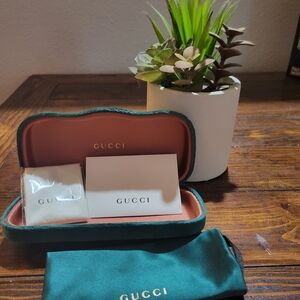 Gucci Teal Velvet Eye Glass Case